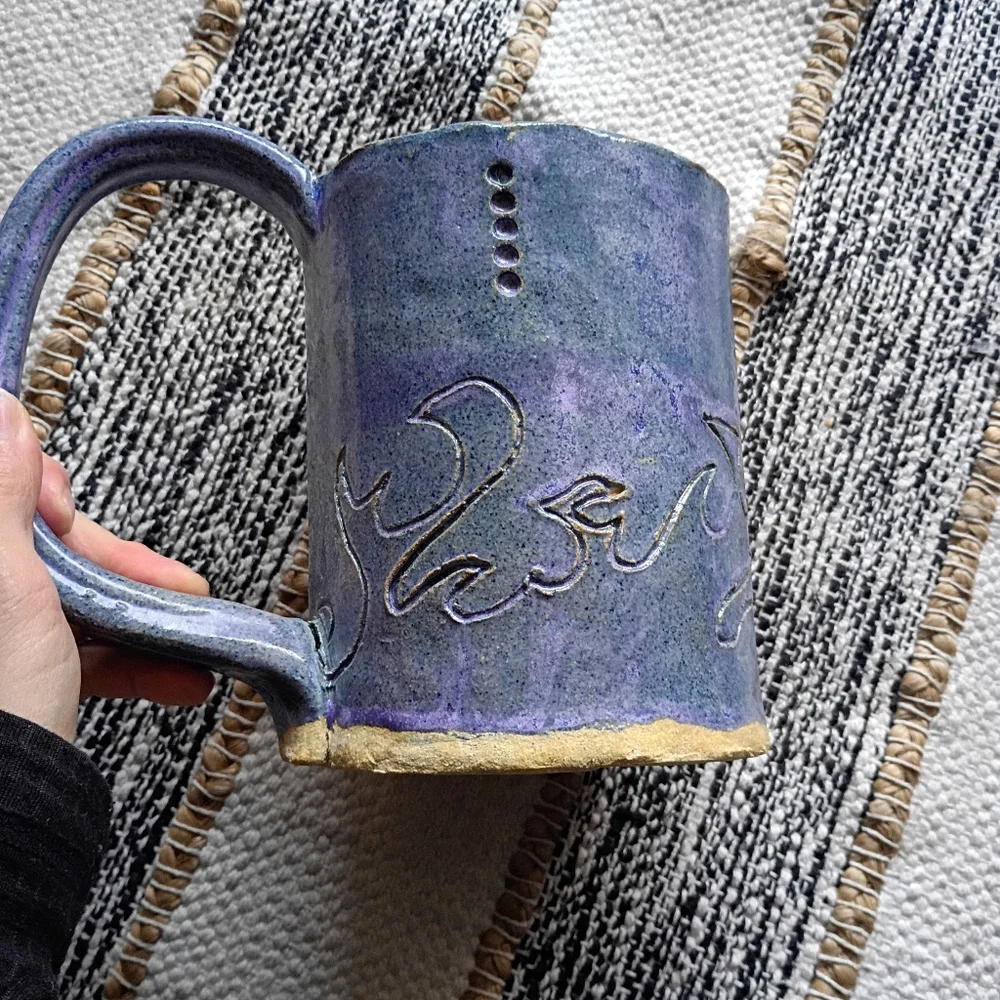 Giant Handcrafted Unique Ceramic Mug - Picture 3 of 8